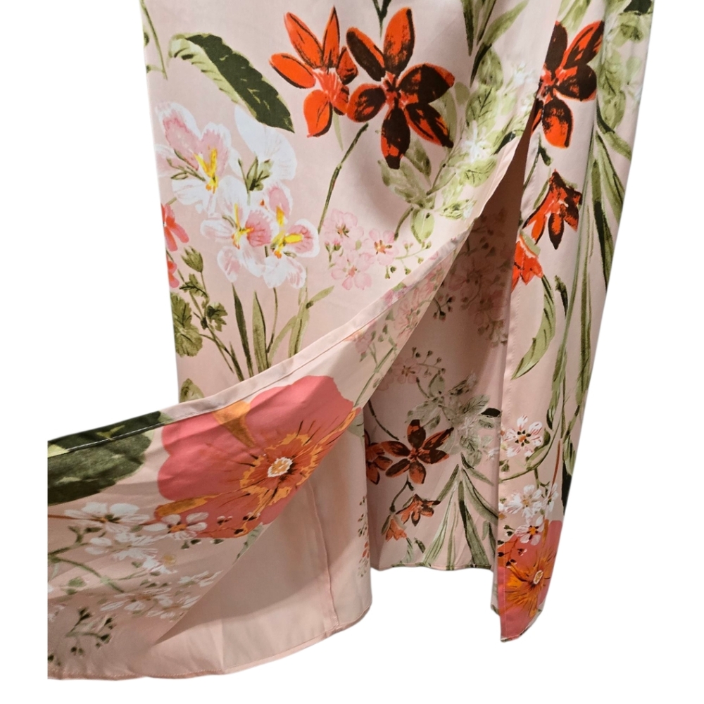 Lulus Remarkable Entrance Floral Print Satin Dress Spring Size Large Pink NWT - Picture 9 of 13